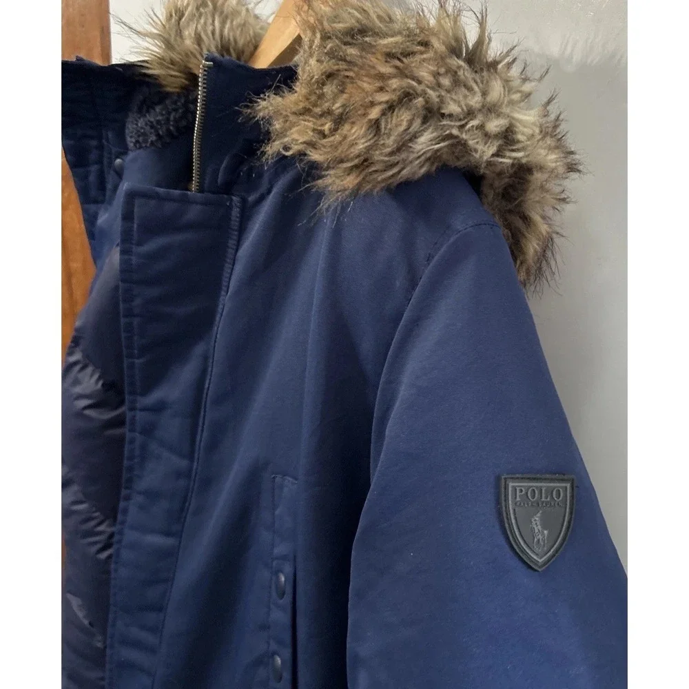 Boys Ralph Lauren Polo Water Resistant‎ Down Parka Blue Sz XL 18-20
